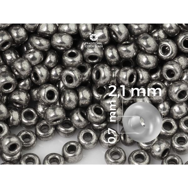 Preciosa Rocailles 11/0  2,1 mm Nikl (18549) 20 g