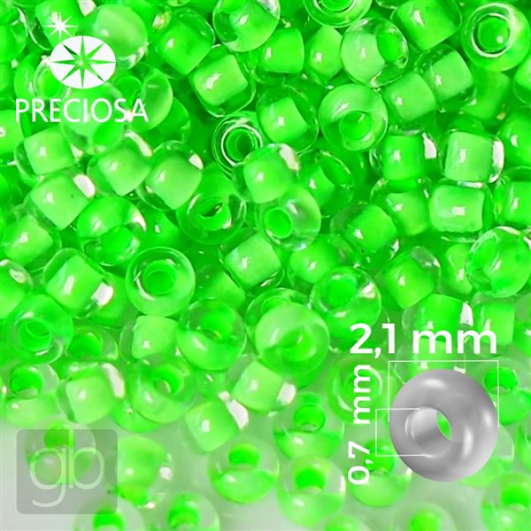Preciosa Rocailles 11/0 2,1 mm Gr�n NEON 08756 20 g