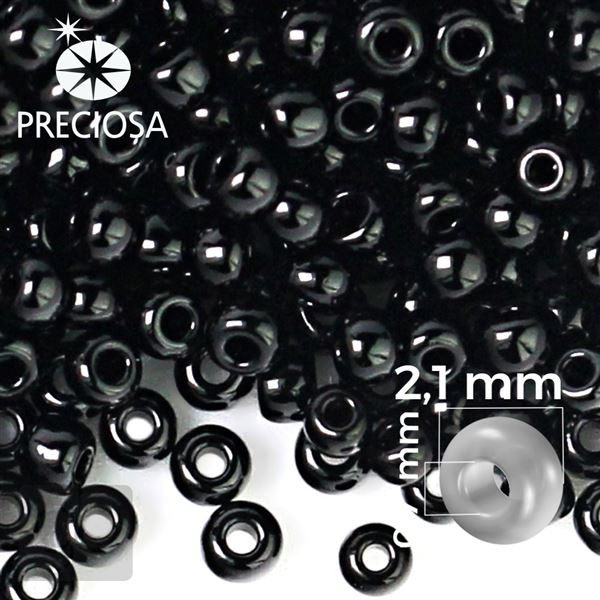 Preciosa Rocailles 11/0 2,1 mm Schwarz 23980 50 g