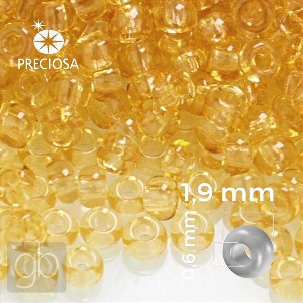 Preciosa Rocailles 12/0 1,9 mm Gelb 10020 20 g