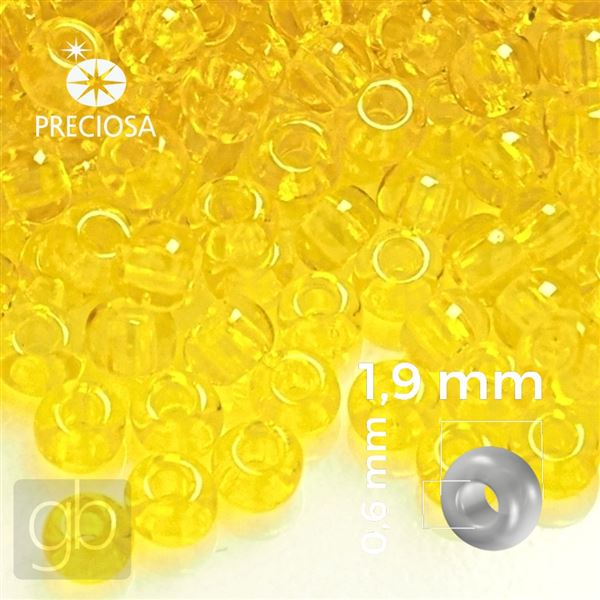 Preciosa Rocailles 12/0 1,9 mm Gelb 80010 20 g