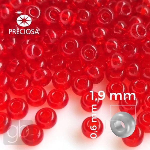 Preciosa Rocailles 12/0 1,9 mm Rot 90070 20 g