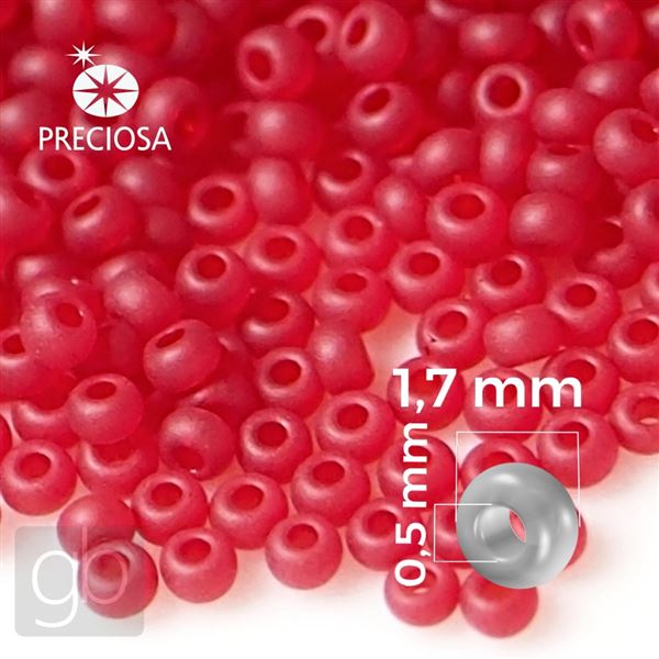 Preciosa Rocailles 13/0 1,7 mm Rot MAT 90070 50 g