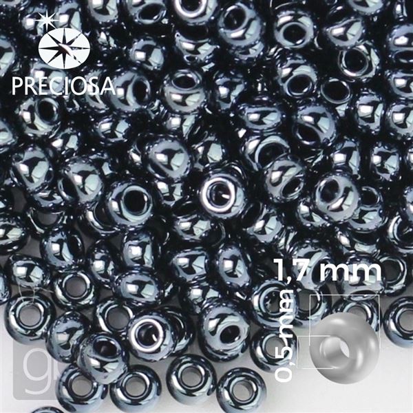 Preciosa Rocailles 13/0 1,7 mm Hematit 49102 20 g