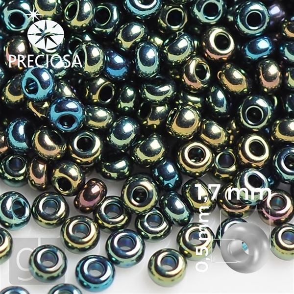 Preciosa Rocailles 13/0 1,7 mm IRIS Grn 59155 50 g