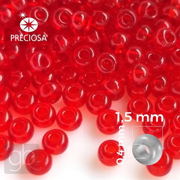 Preciosa Rocailles 15/0 1,5 mm Rot 90070 20 g