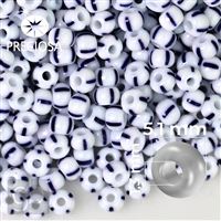 Preciosa STRIPED Weiß Blau 4/0 5,1 mm 03330 50 g