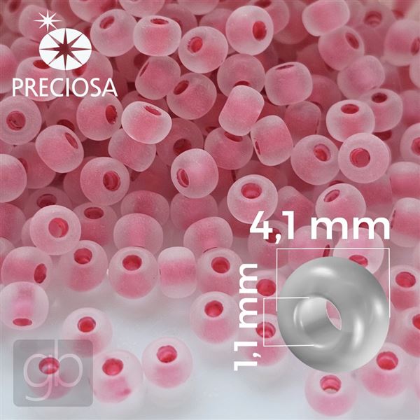 Preciosa Rocailles 6/0 4,1 mm Rosa MATT 38398 20 g