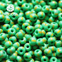 Preciosa STRIPED Rocailles 6/0 4,1 mm Grün Gelb 53800 20 g