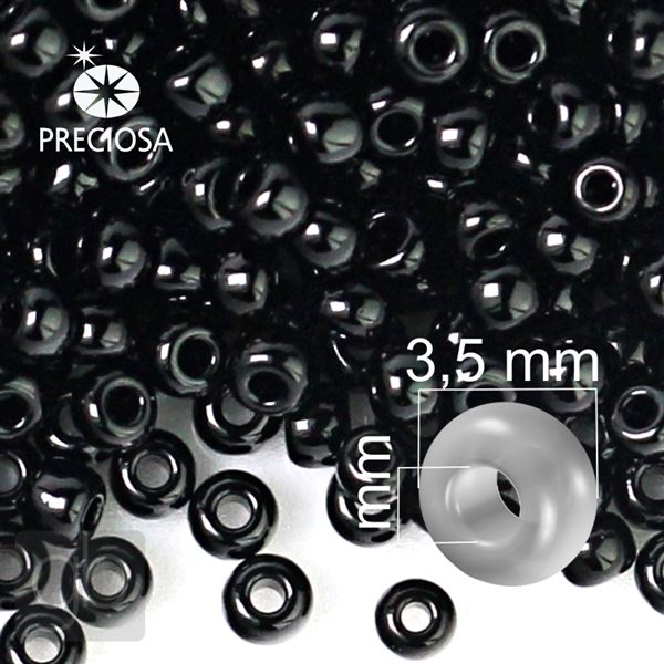 Preciosa Rocailles 7/0 3,5 mm Schwarz 23980 50 g