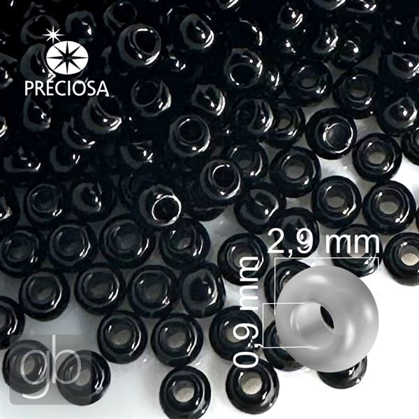 Preciosa Rocailles 8/0 2,9 mm Schwarz 23980 50 g