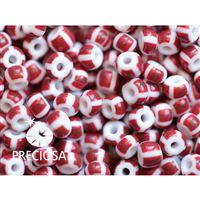Preciosa STRIPED 8/0 2,9 mm Weiß Rot 03910 50 g