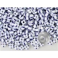 Preciosa STRIPED 8/0 2,9 mm Weiß Blau 03330 50 g