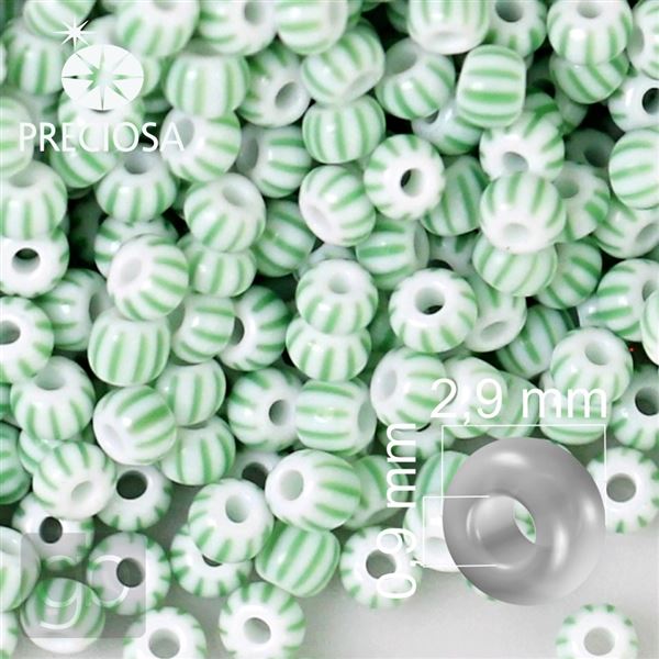 Preciosa STRIPED 8/0 2,9 mm Grn Wei 03851 50 g