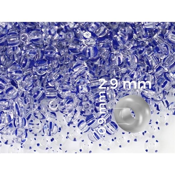 Preciosa STRIPED 8/0 2,9 mm Klar Blau 00330 50 g