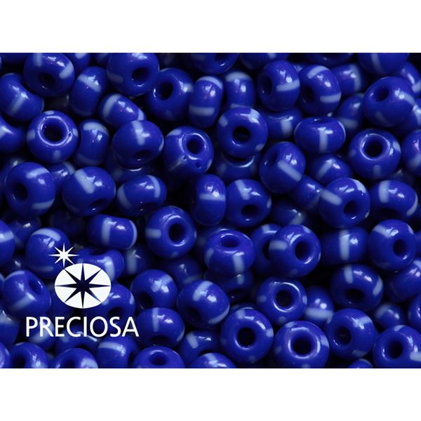 Preciosa STRIPED 8/0 2,9 mm Blau Wei� 33030 50 g