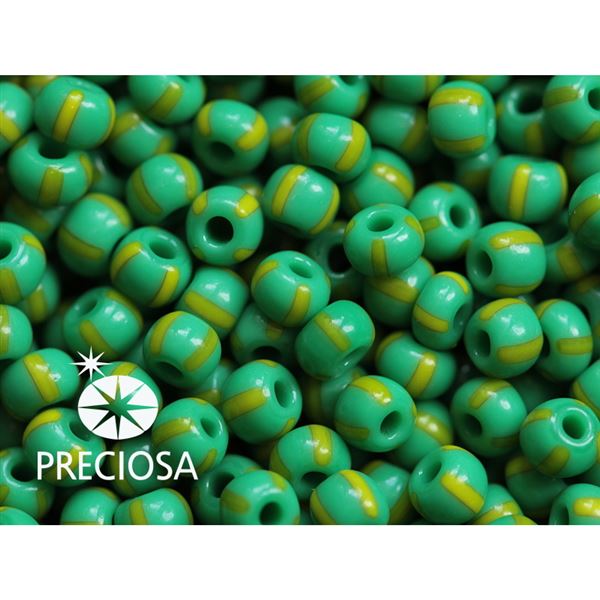 Preciosa STRIPED 8/0 2,9 mm Gr�n Yellow 53800 50 g