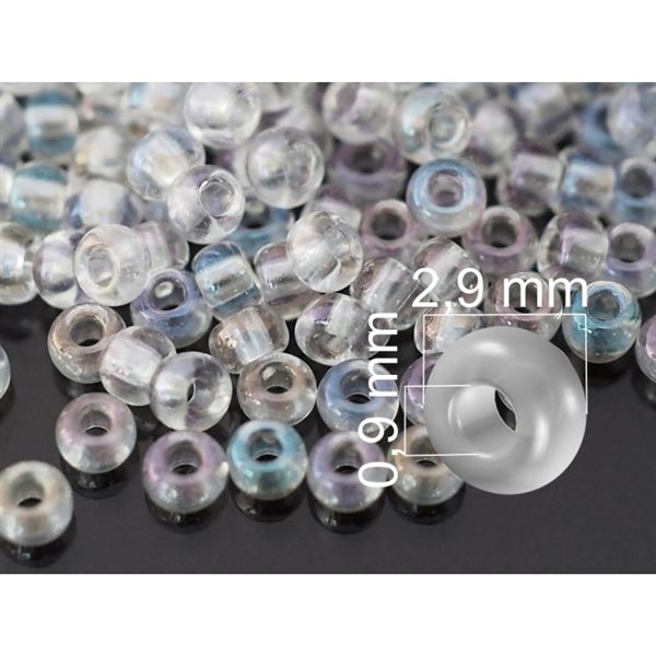 Preciosa Rocailles 8/0  2,9 mm Klar AB (58205) 20 g