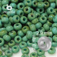 Preciosa Rocailles 8/0 2,9 mm Grün Travertin 69130 50 g