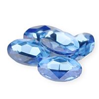 Rivoli oval Glas Blau 18x13x5 mm R121_18