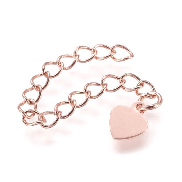 Mehrreihig Verl�ngerung mit Herz Rosegold