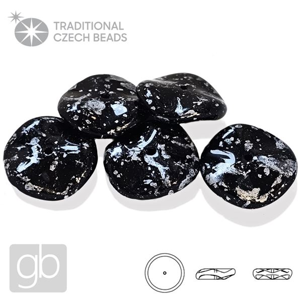 PRECIOSA RIPPLE 23980-45702 Schwarz Silber 12 mm 5 Stk