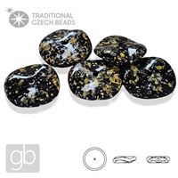 PRECIOSA RIPPLE 23980-45701 Schwarz Gelb Silber 12 mm 5 Stk