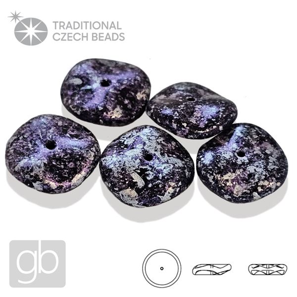 PRECIOSA RIPPLE 23980-45710 Schwarz Lila Silber 12 mm 5 Stk