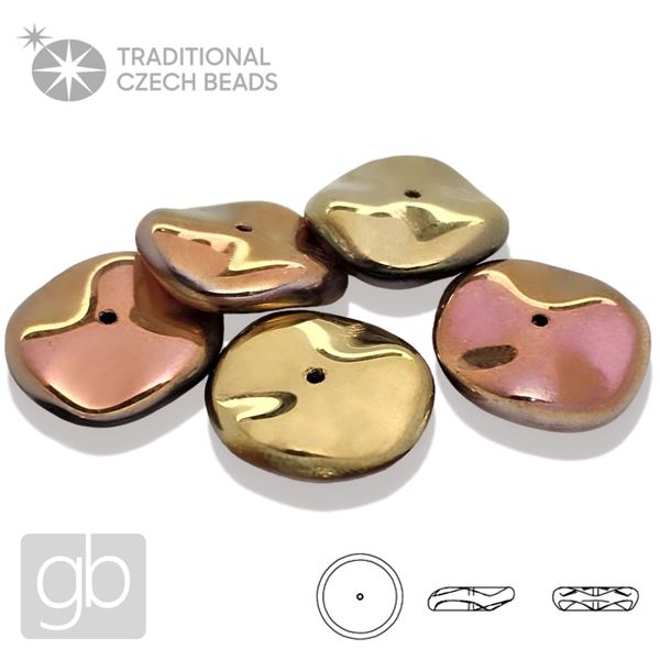 PRECIOSA RIPPLE 00030-98544 Gold Rose 12 mm 5 Stk