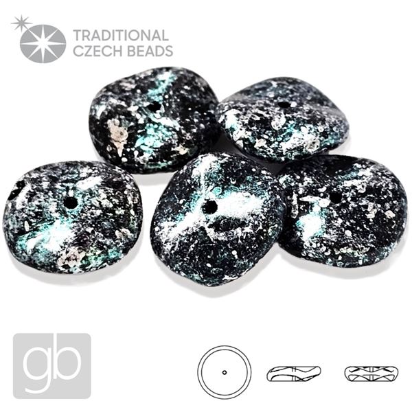 PRECIOSA RIPPLE 23980-45707 Schwarz Grn Silber 12 mm 5 Stk