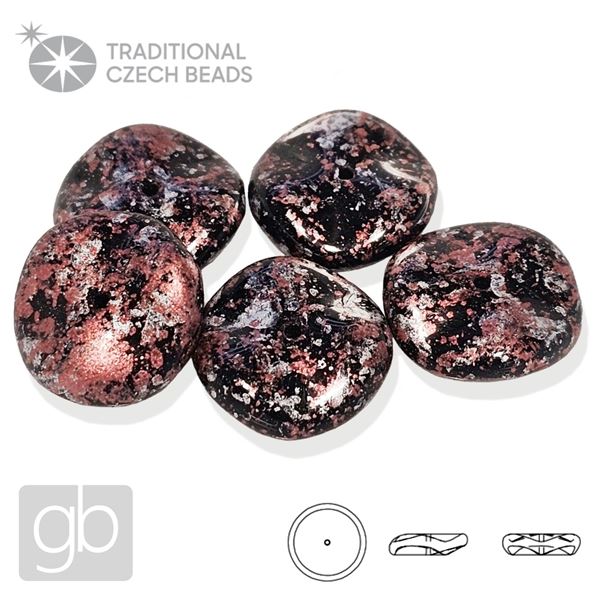 PRECIOSA RIPPLE 23980-45705 Schwarz Silber Rot 12 mm 5 Stk