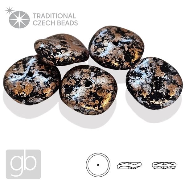 PRECIOSA RIPPLE 23980-45709 Schwarz Silber Braun 12 mm 5 Stk