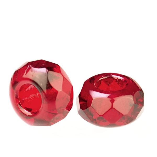 Perlen Shamballa 13x7 mm (Loch 5 mm) Rot SAM42