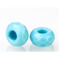 Perlen Shamballa 13x7 mm (Loch 5 mm) Blau SAM050