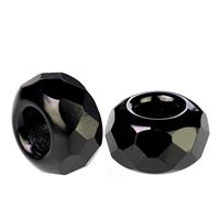 Perlen Shamballa 13x7 mm (Loch 5 mm) Schwarz SAM052