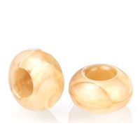 Perlen Shamballa 13x7 mm (Loch 5 mm) Beige SAM061