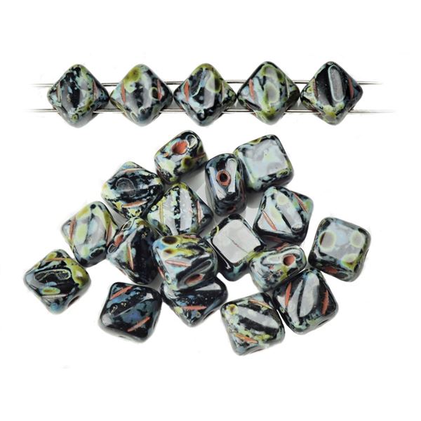 Silky Beads Dia 6x6 mm Schwarz travertin (23980 86805)