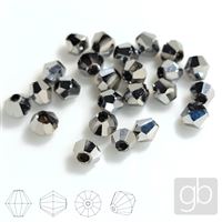 Glasschliffperle Bicone 3 mm 25 mm Silber SL_F3_103