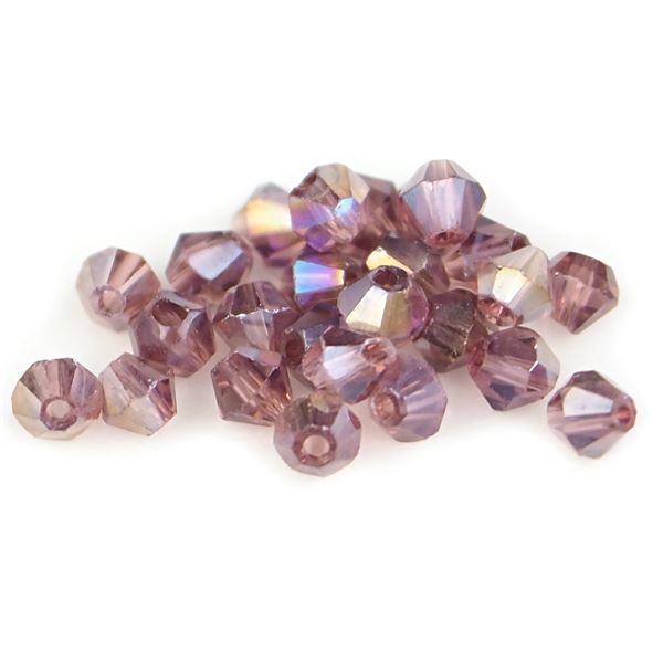 Glasschliffperle Bicone 3 mm Lila AB SL_F3_28