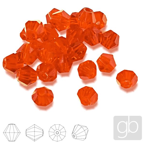 Glasschliffperle Bicone 3 mm Orange SL_F3_30