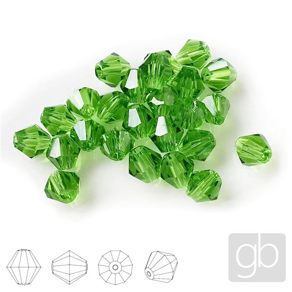 Glasschliffperle Bicone 3 mm Grn SL_F3_45