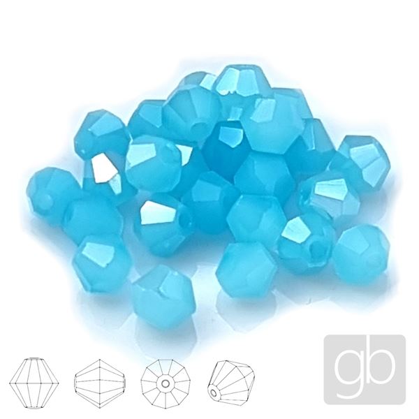 Glasschliffperle Bicone 4 mm Blau OPAL SL_F4_96