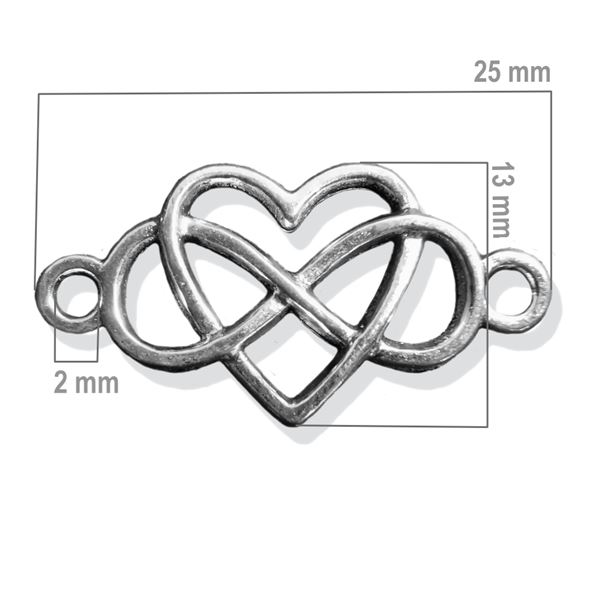 Verbindungsst�ck 25 x 13 mm Altes Silber