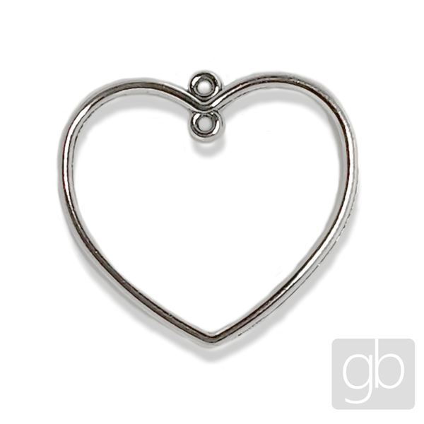Verbindungsst�ck Herz 32 x 35 mm Silber