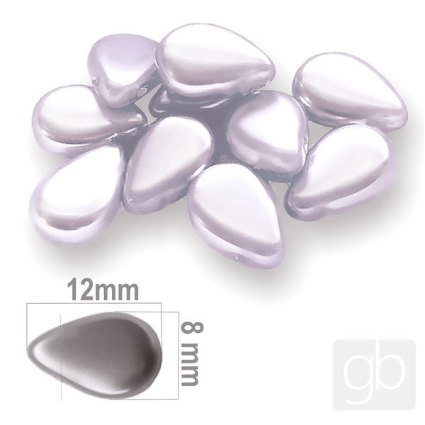 Vachsperlen Rei�en 10 Stck. Lila 12 x 8 mm V0002