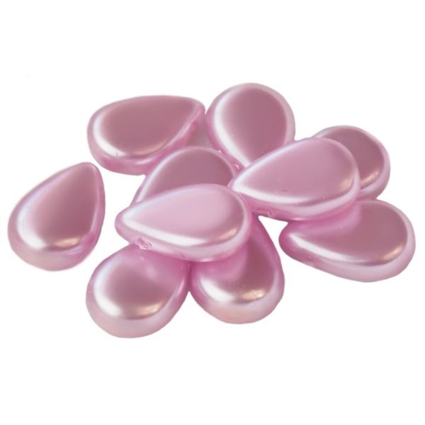 Vachsperlen Rei�en  10 Stck. Pink 12 x8 mm V0003