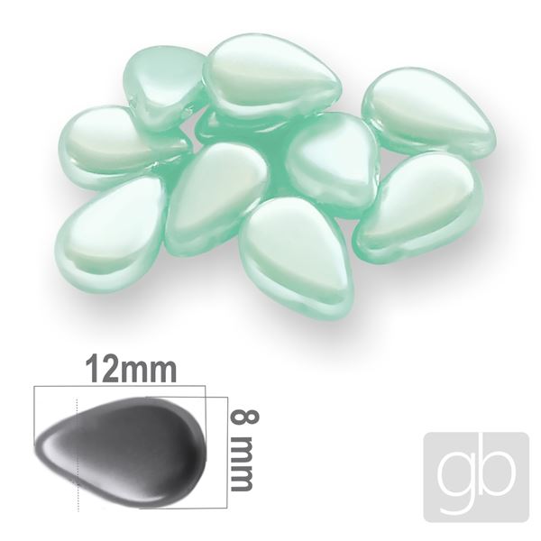 Vachsperlen Rei�en  10 Stck. Gr�n 12 x 8 mm V0007