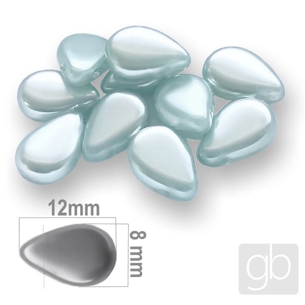 Vachsperlen Rei�en 10 Stck. Blau 12 x 8 mm V0008