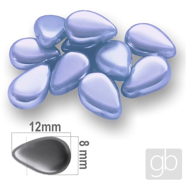 Vachsperlen Rei�en 10 Stck. Blau 12 x 8 mm V0010