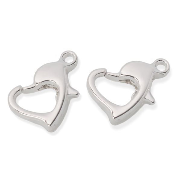 Karabiner Schlie�e Herz 7x10 mm Silber